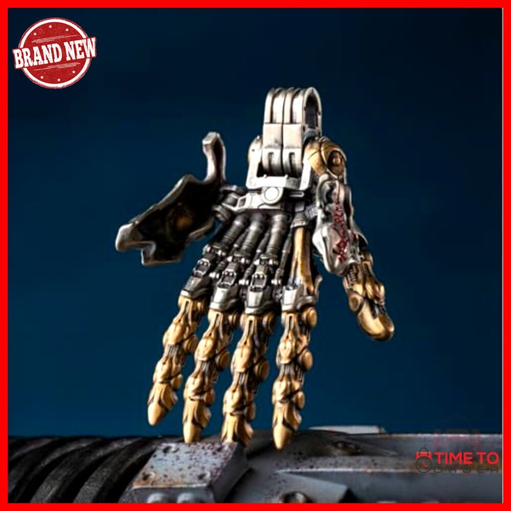 Mechanical Hand Pendant with Movable Fingers, Brass & White Bronze Sculpture - Picture 5 of 7